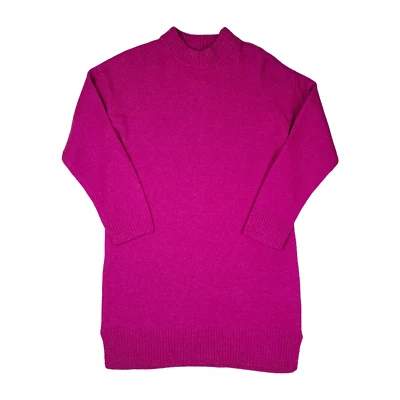 ZARA Sweater Dress Girls 13-14 Fuchsia Pink Knit Mock Neck Long Sleeve Holiday - Image 1 of 4