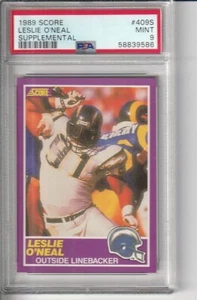 1989 Score Supplemental Football #409s Leslie O'Neal Psa 9 - Picture 1 of 2