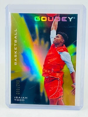 2021 UD Goodwin Champions Isaiah Todd Platinum Goudey Black & Gold #010/249 - Image 1 of 2