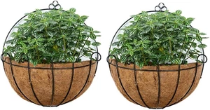 2 Pcs 14 Inch Hanging Planters for Indoor Wall Planter Pots with Coconut Liners - Picture 1 of 12