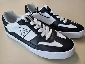 Women's Guess Black & White Two-tone Sneakers Faux Leather Size 8 NWOB WGANAYA-R - Picture 1 of 13
