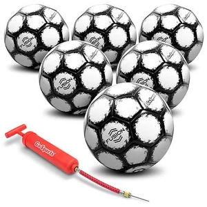 GoSports Fusion Soccer Ball with Premium Pump 6 Pack, Size 3, Black - Picture 1 of 5