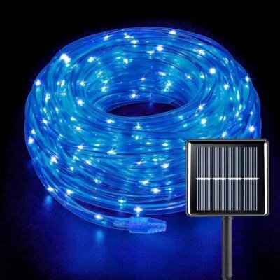 33FT Blue LED Rope Lights Solar Outdoor String Lights Christmas Decoration Tree - Image 1 of 4