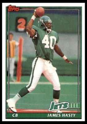 1991 Topps #480 James Hasty New York Jets Football Card - Image 1 of 2