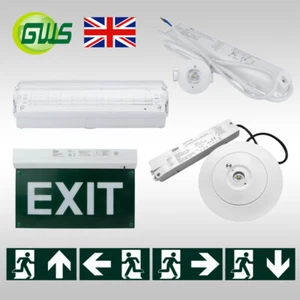 LED Exit Sign Emergency Lights Bulkhead Maintained/Non-Maintained Sensor Lamp - Picture 1 of 16