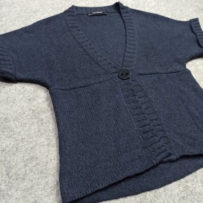 Cardigan En Laine Vierge Pour Femmes Luisa Cerano D-40 GB-14 USA-10 Slim Bleu - Photo 1/4