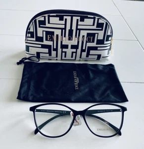 Designer EMILIO PUCCI Eyeglasses EP 5008 001 Shiny Black With Case Made in ITALY - Picture 1 of 8