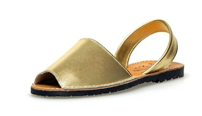 AVARCA MENORQUINA Avarcas Damen Echt Leder Sommer Sandalen Silber & Gold glänzend Menorquinas