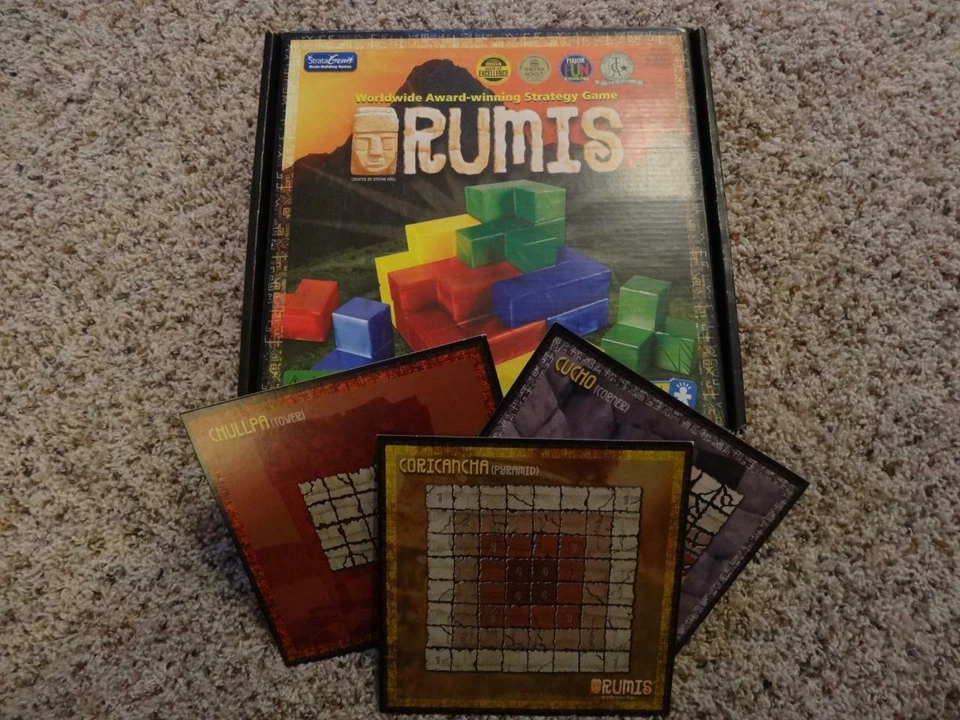 RUMIS STRATEGY BOARD GAME INCA Replacement Set of 3 BUILDING PLAN BOARDS - Image 1 of 4