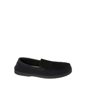 DF by Dearfoams Ciabatta Mocassino Uomo Jason in Velluto a coste - Nero - Small (7-8) - Foto 1 di 6