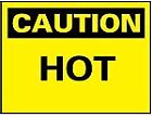 NMC Caution - Hot, 10 Long x 14 Wide, Aluminum Safety Sign Rectangle, 0.0...