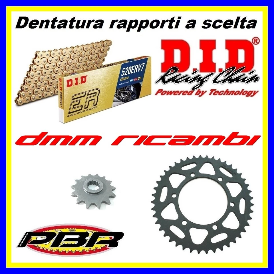 Kit Trasmissione Racing 520 YAMAHA YZF-R1 1000 / M 2022 2023 catena DID ERV7 PBR - Immagine 1 di 1