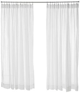 Stylemaster Splendor Pinch Pleated Drapes Pair, 2 of 72" by 84", White - Picture 1 of 7
