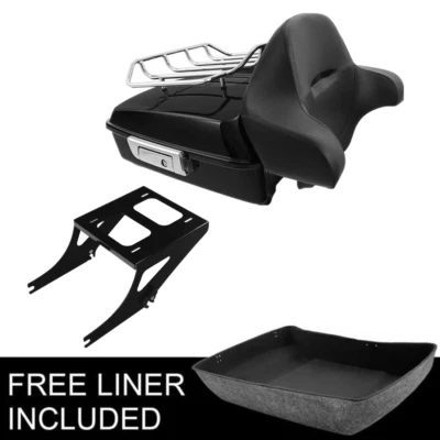 Рубленая спинка багажника с креплением стойка подходит для Harley Fatboy FLSTF 2008-2017 - Изображение 1 из 4