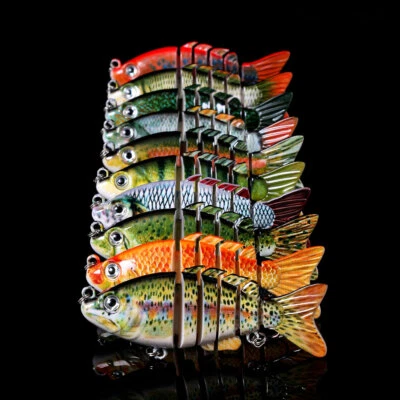 10Couleur 8CM 13G Leurre Poisson Nageur Swimbait Pêche Articulé Carnassier 8# - Photo 1/4