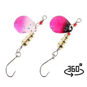2 Stück Angeln Spinner mit Einzelhaken Spinnerbaits Klingen für Forelle Barsch Crappie - Bild 1 von 14