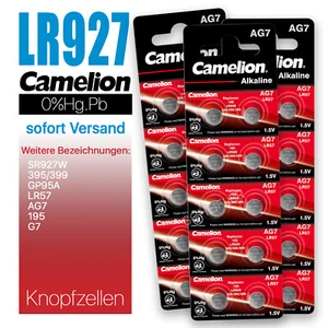 LR927 LR926 AG7 395 399 G7 LR57 195 GP95A 350 Camelion Knopfzellen MHD 10-2028 - Bild 1 von 9