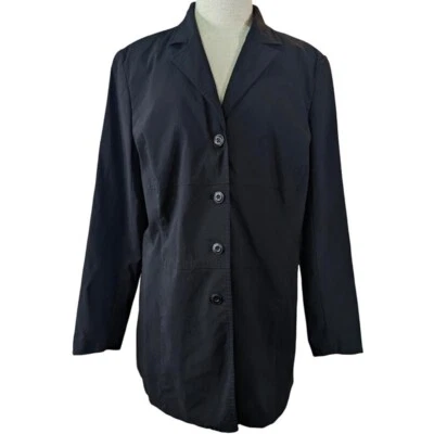 Abrigo Venezia Jeans Mujer 16 Negro Largo Medio Forrado Manga Larga Chaqueta Foto 1 de 4