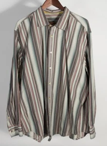 Tommy Bahama Denim Shirt Mens Size XXL Multi-color Stripe Button Up Long Sleeve - Picture 1 of 9