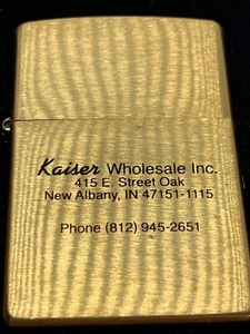Zippo ZIPLIGHT "Kaiser Wholesale Inc New Albany, IN OTTONE D-XIV con scatola e documenti - Foto 1 di 6