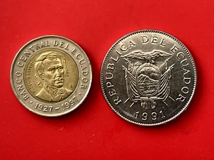Ecuador 1000 Sucre 1997 , 50 Sucre 1991 - Picture 1 of 2