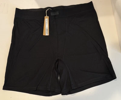 NEW Women's SKIMS Ribbed SOFT Lounge Boxer Shorts - Size XL - ONYX BLACK Comfort - Image 1 of 4