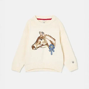 Jersey con intarsia Joules Kids Cream Horse Hattie - Imagen 1 de 6