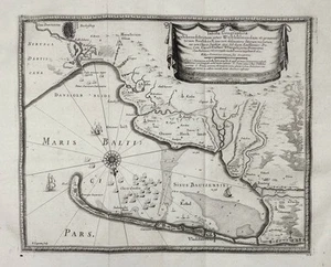 Carte De Wisla, Weichsel, Gdansk, Puck, Gdynia, Pologne, Polska, Dahlberg 1697 - Picture 1 of 1