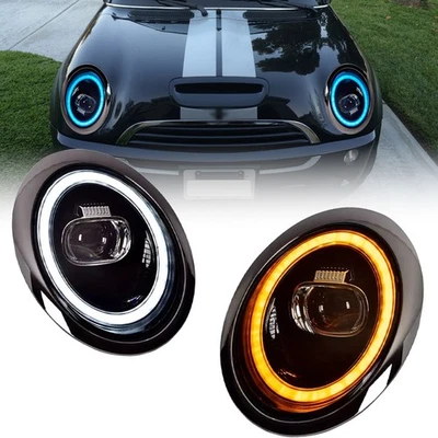 Paar LED Scheinwerfer DRL Hi/Lo Strahl Für BMW MINI Cooper R50 R52 R53 2001-2007 - Bild 1 von 4