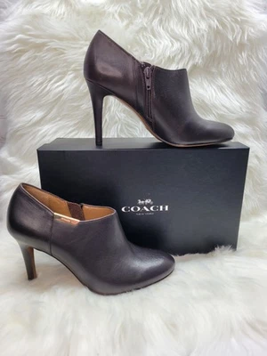 Coach Seneca Talla 6 B Marrón Cuero Botines Castaño Tacones Foto 1 de 4