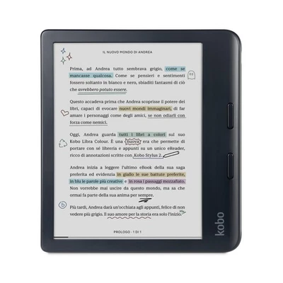 Kobo Libra Colour 32GB Black eBook Reader WiFi Touchscreen E-Ink Italian Box New - Immagine 1 di 4