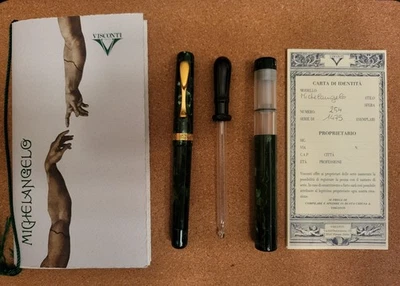 Visconti Michelangelo Grande Fountain Pen & Ink Bottle Limited Edition, 18k Nib - Bild 1 von 4