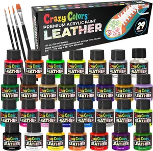 Kit de pintura acrílica premium para zapatos y cuero 29 colores con 4 pinceles (botella de 1 oz... - Imagen 1 de 12