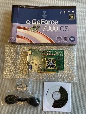 NEW NIB EVGA Geforce 7300 GS 256mb PCI-E Video Card - Image 1 of 3