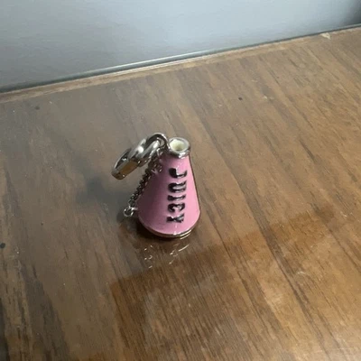 Juicy Couture Cheerleader Megaphone PINK & SILVER METAL "JUICY LEAGUE" Charm - Image 1 of 3