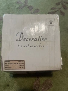 Decorative Tiebacks Floral Rose Lacquered Brass Finish - Picture 1 of 8
