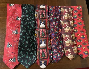J Z Richard’s Alynn Noel Ties Men’s Silk Christmas  Lot Of 6 Red Holiday Bells - Picture 1 of 13