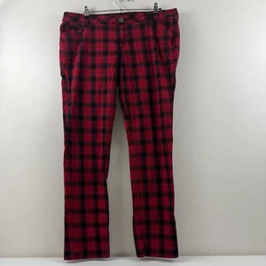 Women’s City Streets Red & Black Plaid Pants Size 17 - Picture 1 of 10