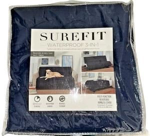 SureFit wasserdichte 3-in-1 wendbare armlose Abdeckung marineblau/creme 70"x75" - Bild 1 von 2
