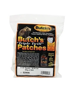 Butch's Triple Twill Patches 2.25 in Squares .35-.45 Cal 500 pk. - Picture 1 of 2
