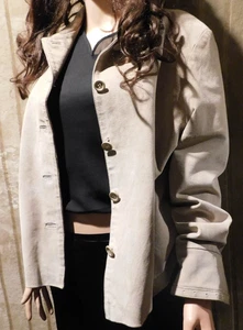Women’s/Junior’s--Off White Cream--Short--Suede Coat--Size L--Must LQQK - Picture 1 of 22