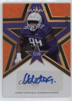 2023 Mania Pro-Look Star Orange Rainbow /50 Adetomiwa Adebawore Rookie Auto RC - Image 1 of 2