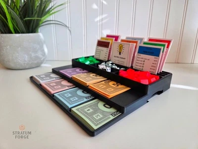 Bandeja organizadora Monopoly Banker - contiene dinero, tarjetas de propiedad, casas, hoteles Foto 1 de 4