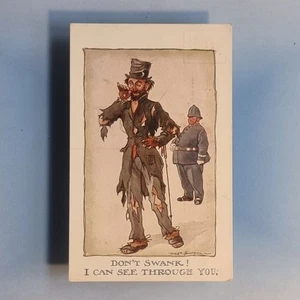 Fred Spurgin Postal C1920 Fat Policeman Uniforme Vagabundo Monocle Swank - Imagen 1 de 2