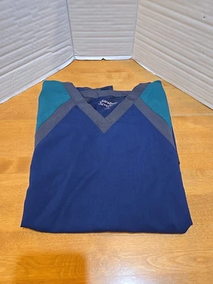 Sanibel Scrubs Colorblock Short Sleeve Scrub Top Unisex Sz L EUC See Description - Image 1 of 4