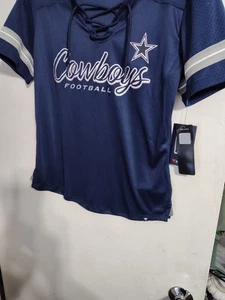 Fanatics-Dallas Cowboys-Women's Lace Up Jersey Style Shirt-Size Medium-New Tags - Picture 1 of 6