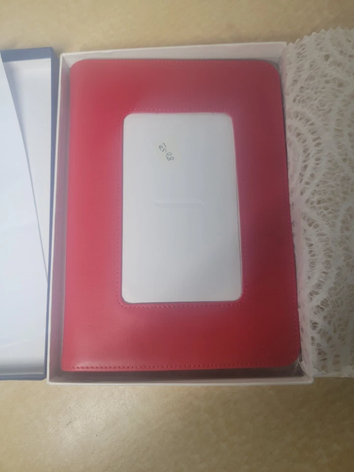 Leather E-BOOK COVER for Holding a Needlepoint Canvas ~ RED ~ LEE - Image 1 of 4