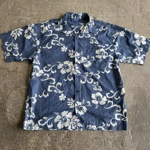 Sideout Hawaiian Shirt Size M Blue Floral Beach Casual Summer Button Up Y2k - Picture 1 of 10