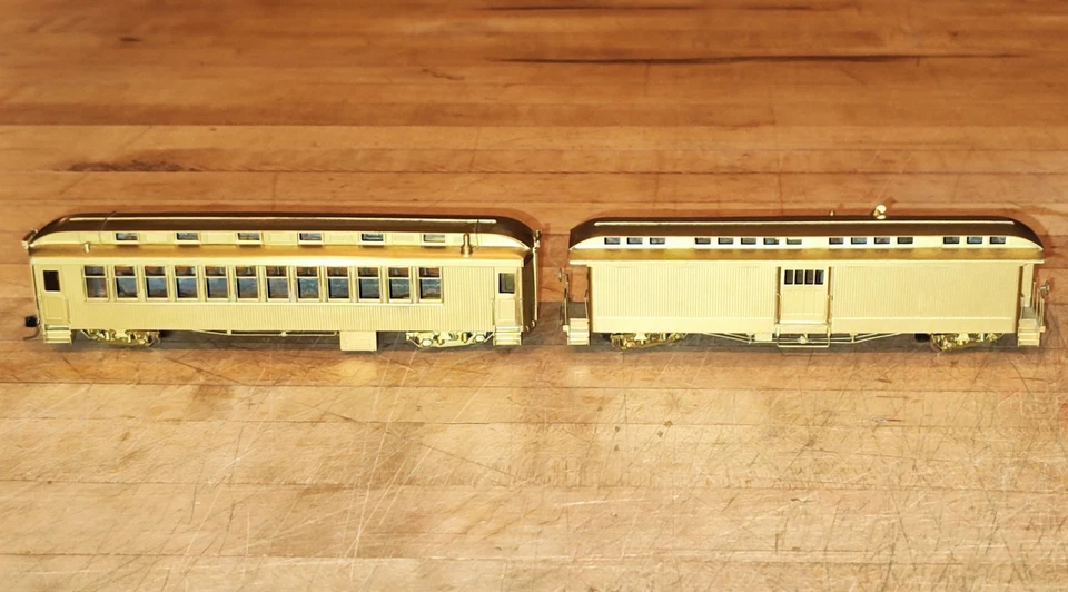 NJ Custom Brass HOn3 Brass D&RGW San Juan Set #1 Coach and Baggage - Image 1 of 4