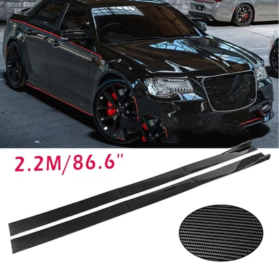 For Chrysler 300 C SRT8 Carbon Fiber 2.2m Side Skirt Extensions Rocker Panel — 第 1/4 张图片